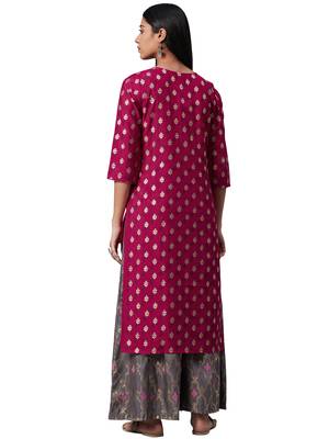 Green printed art silk combo-kurtis 5