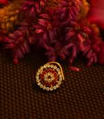 Designer 42 Diamond Red cubic zirconia Bridal nose ring for Wedding