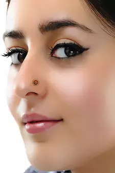 Designer 42 Diamond Red cubic zirconia Bridal nose ring for Wedding