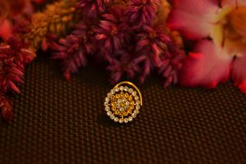 Designer 42 Diamond yellow cubic zirconia Bridal nose ring for Wedding 2