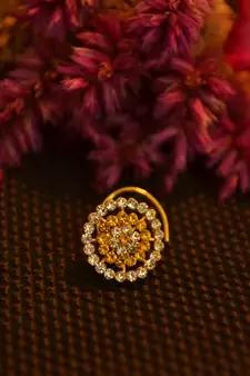 Designer 42 Diamond yellow cubic zirconia Bridal nose ring for Wedding