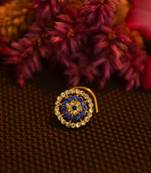 Designer 42 Diamond blue cubic zirconia Bridal nose ring for Wedding