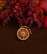 Designer 42 Diamond Pink cubic zirconia Bridal nose ring for Wedding