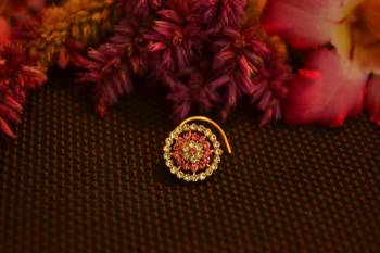 Designer 42 Diamond Pink cubic zirconia Bridal nose ring for Wedding 3
