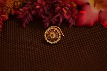 Designer 42 Diamond purple cubic zirconia Bridal nose ring for Wedding 1