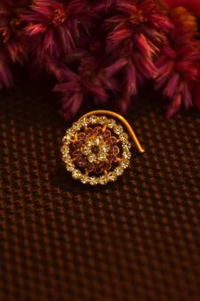 Designer 42 Diamond purple cubic zirconia Bridal nose ring for Wedding