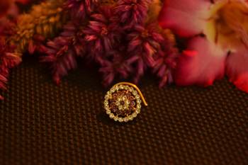 Designer 42 Diamond purple cubic zirconia Bridal nose ring for Wedding 3