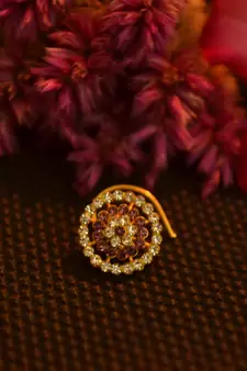 Designer 42 Diamond purple cubic zirconia Bridal nose ring for Wedding