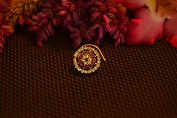 Designer 42 Diamond purple cubic zirconia Bridal nose ring for Wedding 4