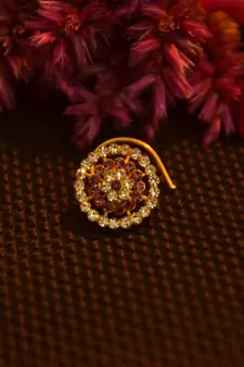 Designer 42 Diamond purple cubic zirconia Bridal nose ring for Wedding
