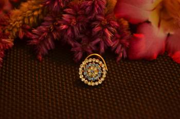 Designer 42 Diamond Turquoise cubic zirconia Bridal nose ring for Wedding 4
