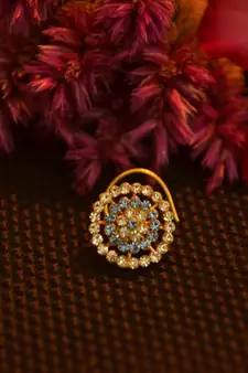 Designer 42 Diamond Turquoise cubic zirconia Bridal nose ring for Wedding
