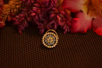 Designer 42 Diamond Turquoise cubic zirconia Bridal nose ring for Wedding 5
