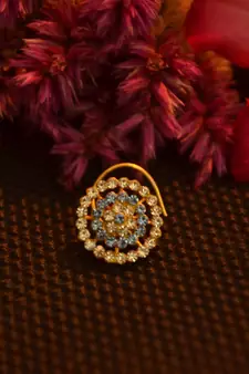 Designer 42 Diamond Turquoise cubic zirconia Bridal nose ring for Wedding