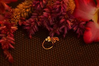 Designer Red Diamond Floral nose ring or Nose Pin 1