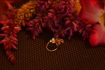 Designer Red Diamond Floral nose ring or Nose Pin 4