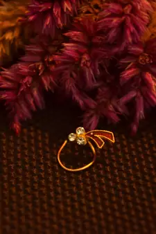 Designer Red Diamond Floral nose ring or Nose Pin