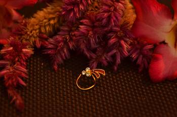 Designer Red Diamond Floral nose ring or Nose Pin 5