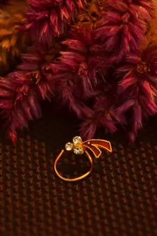 Designer Red Diamond Floral nose ring or Nose Pin