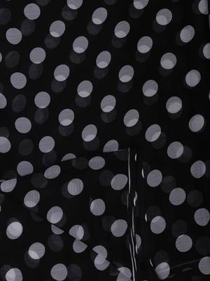 Black Printed Chiffon Saree With Blouse 6