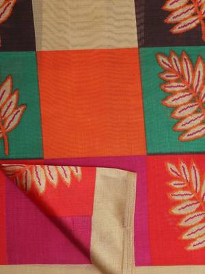 Orange Printed Art Silk Saree With Blouse 6