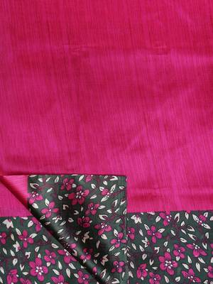 Pink printed art silk saree with blouse 6