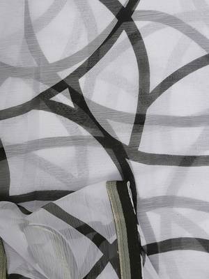 White Printed Chiffon Saree With Blouse 6