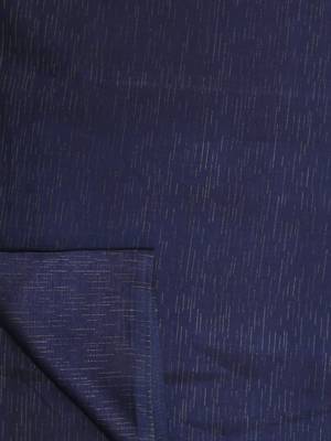 Navy blue printed poly silk saree with blouse 6
