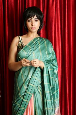 Emerald woven cotton silk saree with blouse 4