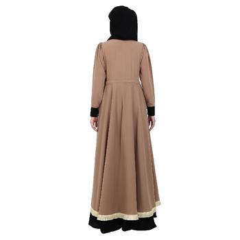 Dual colored Designer abaya- Beige-Black 4