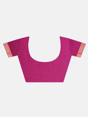 Purple Woven Chanderi Saree With Blouse 7
