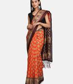 Red Printed Poly Silk Saree With Blouse