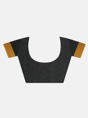 Mustard Hand Weaven Khadi Cotton  daily Wear Handloom Saree With Blouse 8