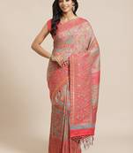 Grey woven pure viscose saree with blouse