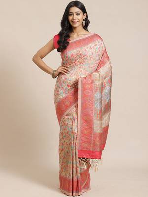 Chiku woven pure viscose saree with blouse 1