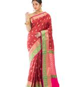 Bunkaari India Women Silk Blend Banarasi Zari saree