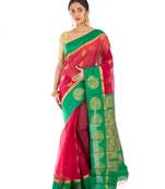 Bunkaari India Women Silk Blend Chettinad Zari saree