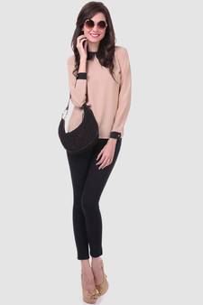 Nude PeterPan Collar Top