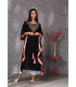 Chikankari Black Kaftaan