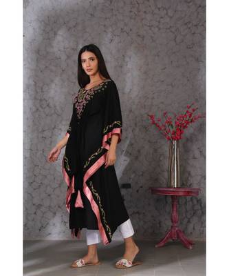 Chikankari Black Kaftaan 2