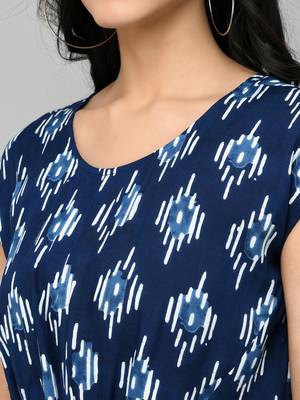 Blue Floral Tie Up Top 5