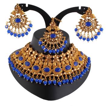 Blue cubic zirconia necklace-sets 1