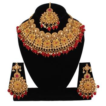 Maroon cubic zirconia necklace-sets 1