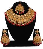 Maroon cubic zirconia necklace-sets