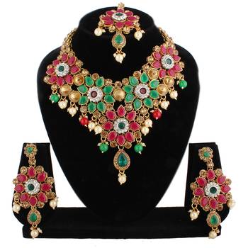 Multicolor cubic zirconia necklace-sets 1
