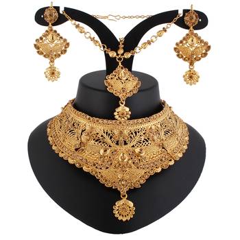 Brown cubic zirconia necklace-sets 1