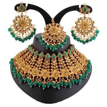 Green cubic zirconia necklace-sets 1