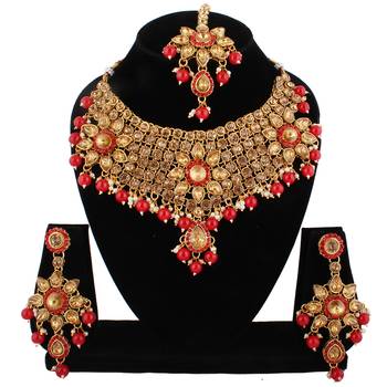 Red cubic zirconia necklace-sets 1
