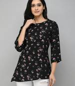 Black Floral Georgette Top