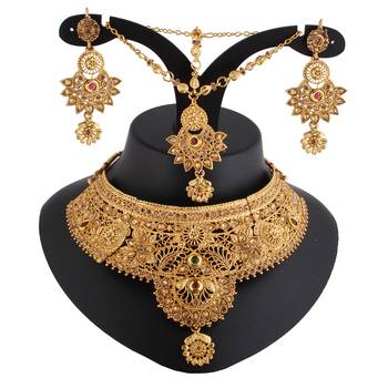 Brown cubic zirconia necklace-sets 1